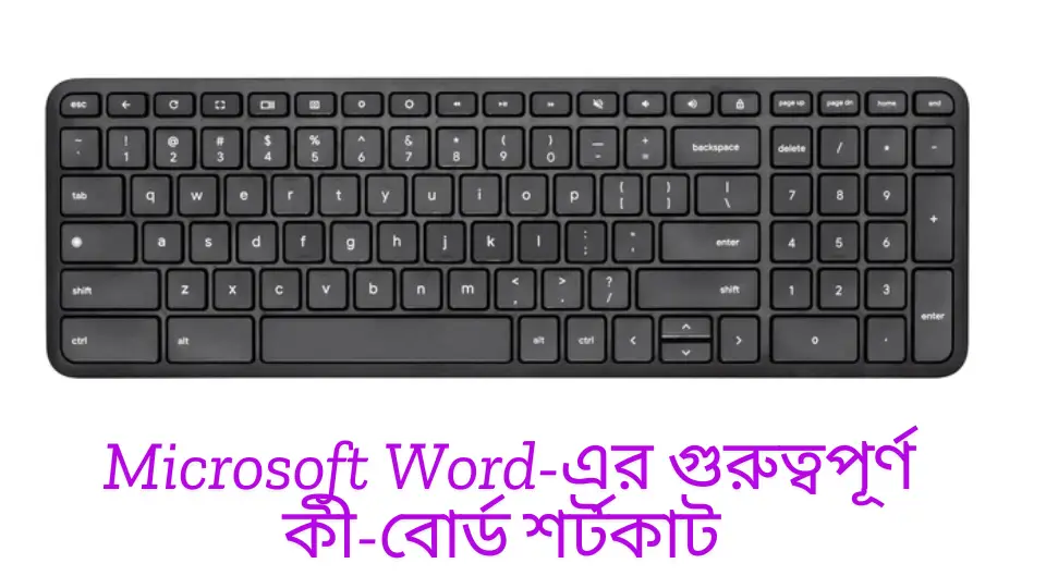 Microsoft Word-এর গুরুত্বপূর্ণ কী-বোর্ড শর্টকাট